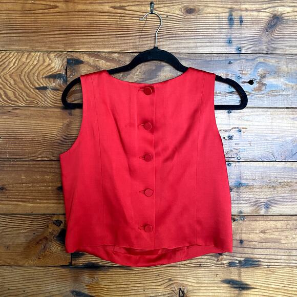 Karen Kane satin boxy bodice top with button detailing size 10 - Picture 3 of 6